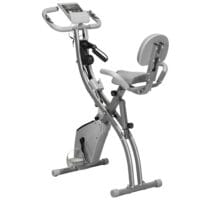 Grauer X-Bike Heimtrainer mit 8-stufiger Widerstandseinstellung.