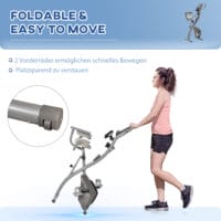Grauer X-Bike Heimtrainer mit 8-stufiger Widerstandseinstellung.