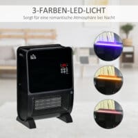 Eine 2-in-1 Heizlüfter und Ventilatorheizung mit 2000W Leistung, Timer und Fernbedienung.