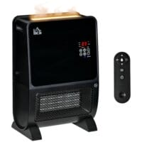 Eine 2-in-1 Heizlüfter und Ventilatorheizung mit 2000W Leistung, Timer und Fernbedienung.