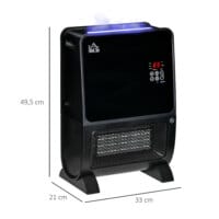 Eine 2-in-1 Heizlüfter und Ventilatorheizung mit 2000W Leistung, Timer und Fernbedienung.