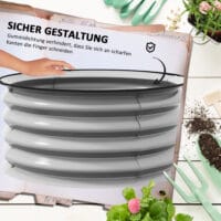 Hochbeet im 2er-Set aus Metall mit offenem Boden, 60x60x30 cm, Silber.