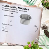 Hochbeet aus Metall mit offenem Boden, 105x62x30 cm, Farbe Silber.
