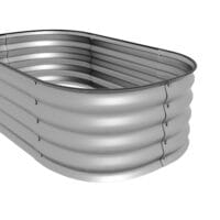 Hochbeet aus Metall mit offenem Boden, 105x62x30 cm, Farbe Silber.
