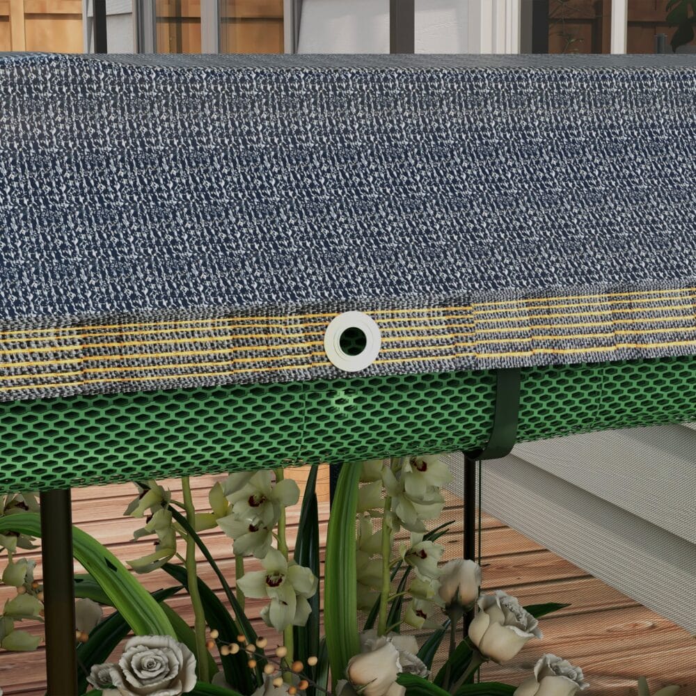 Hochbeet aus Stahl mit Vogelschutznetz, 230x110x110 cm, Farbe Dunkelgrau.