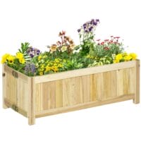 Hochbeet klappbar für Garten und Terrasse, aus Holz, Naturfarbe.