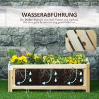 Hochbeet klappbar für Garten und Terrasse, aus Holz, Naturfarbe.