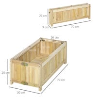 Hochbeet klappbar für Garten und Terrasse, aus Holz, Naturfarbe.