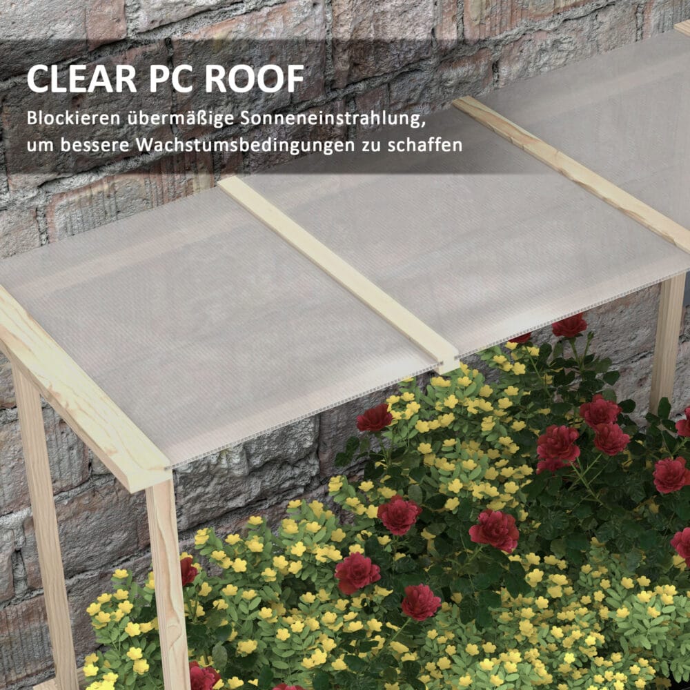 Hochbeet mit Deckel aus Holz für Terrasse oder Garten, 110x60x152 cm, Natur.
