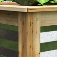Hochbeet mit Metall- und Holzrahmen, 45x45x30 cm, für Garten, Farbe Natur.