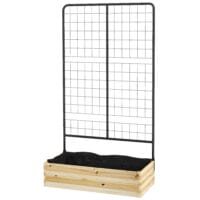 Hochbeet mit Rankhilfe für Garten & Balkon, 80x38x145 cm, Naturholz.