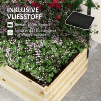 Hochbeet mit Rankhilfe für Garten & Balkon, 80x38x145 cm, Naturholz.