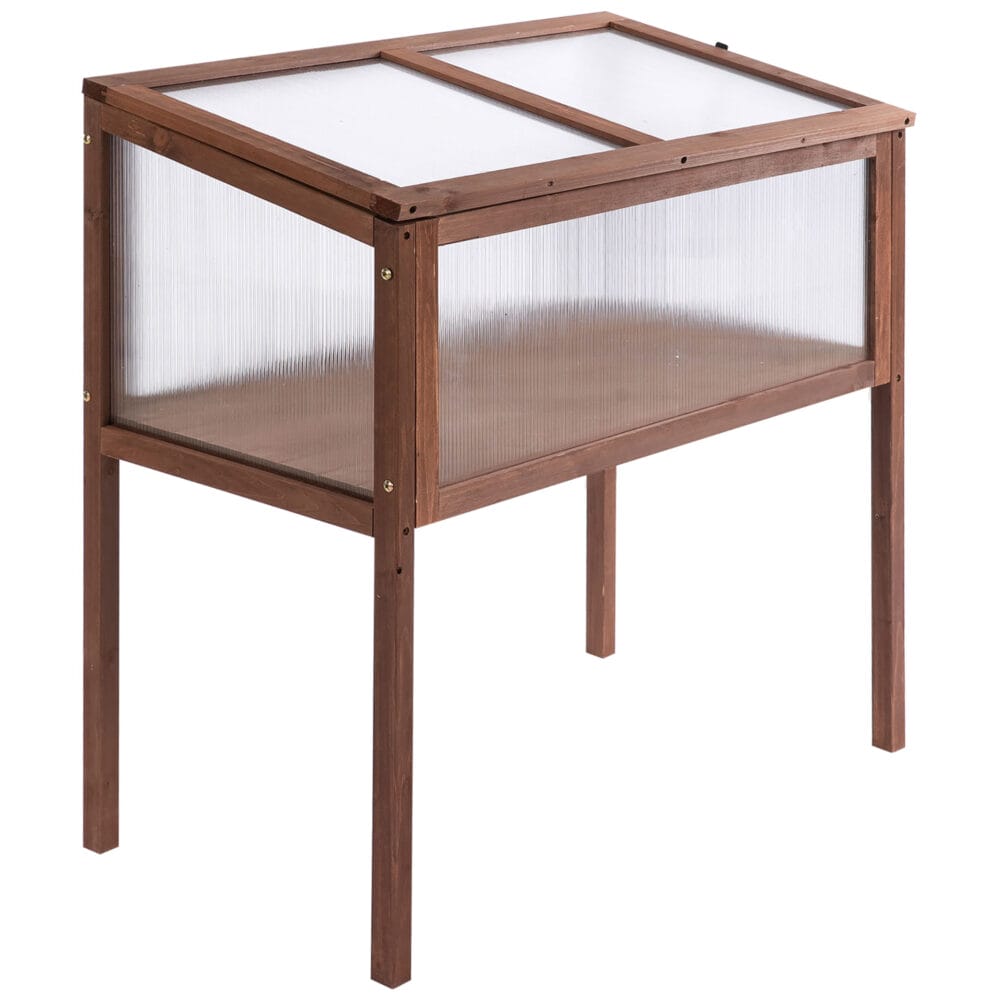 Hochbeet Pflanzkasten 90x50x93 cm aus Tannenholz, Farbe Braun.