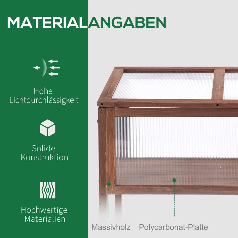 Hochbeet Pflanzkasten 90x50x93 cm aus Tannenholz, Farbe Braun.