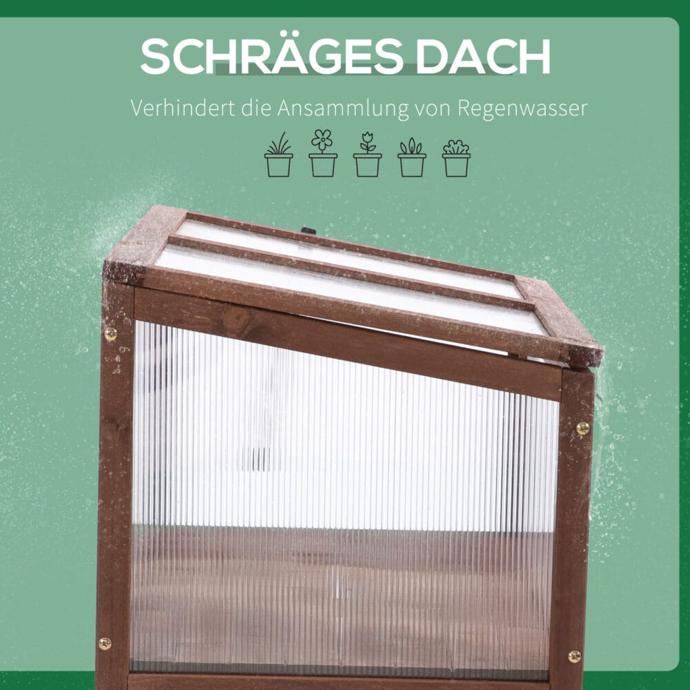 Hochbeet Pflanzkasten 90x50x93 cm aus Tannenholz, Farbe Braun.