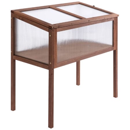 Hochbeet Pflanzkasten 90x50x93 cm aus Tannenholz, Farbe Braun.