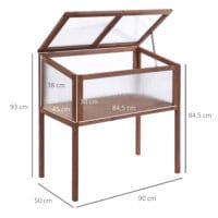 Hochbeet Pflanzkasten 90x50x93 cm aus Tannenholz, Farbe Braun.