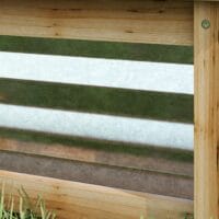 Hochbeet wetterfest, 90x45x30 cm, mit Holz-Metallrahmen, Farbe Natur.