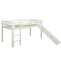 Hochbett Kinderbett 90x200cm aus Holz Weiss-Blau