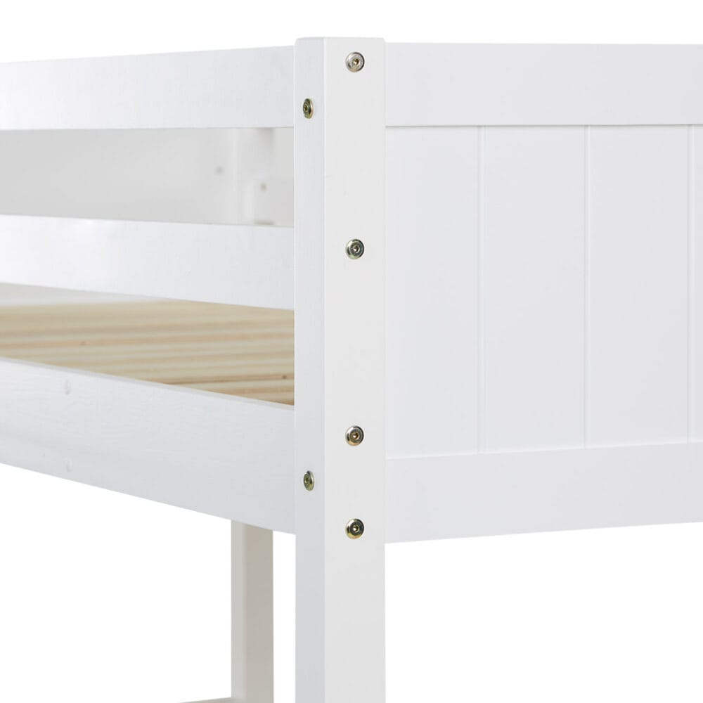 Hochbett Kinderbett Doppelbett 90x200cm aus Holz Weiss