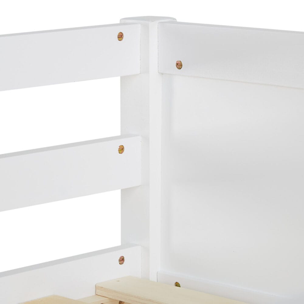 Hochbett Kinderbett Doppelbett 90x200cm aus Holz Weiss