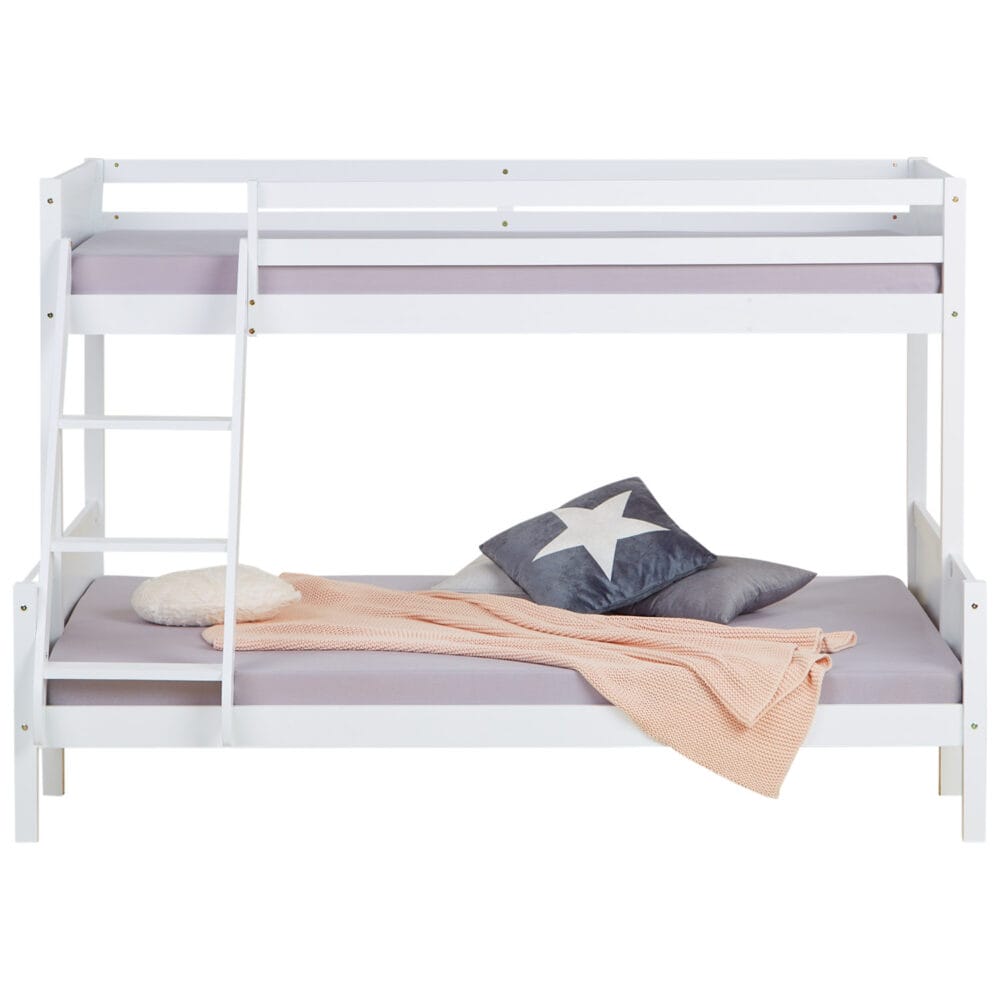 Hochbett Kinderbett Doppelbett 90x200cm aus Holz Weiss