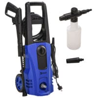 Hochdruckreiniger 1800W mit Rollen und Hochdruckschlauch, Blau.