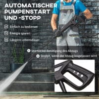 Hochdruckreiniger 1800W mit Rollen und Hochdruckschlauch, Blau.