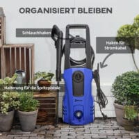 Hochdruckreiniger 1800W mit Rollen und Hochdruckschlauch, Blau.