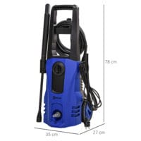 Hochdruckreiniger 1800W mit Rollen und Hochdruckschlauch, Blau.