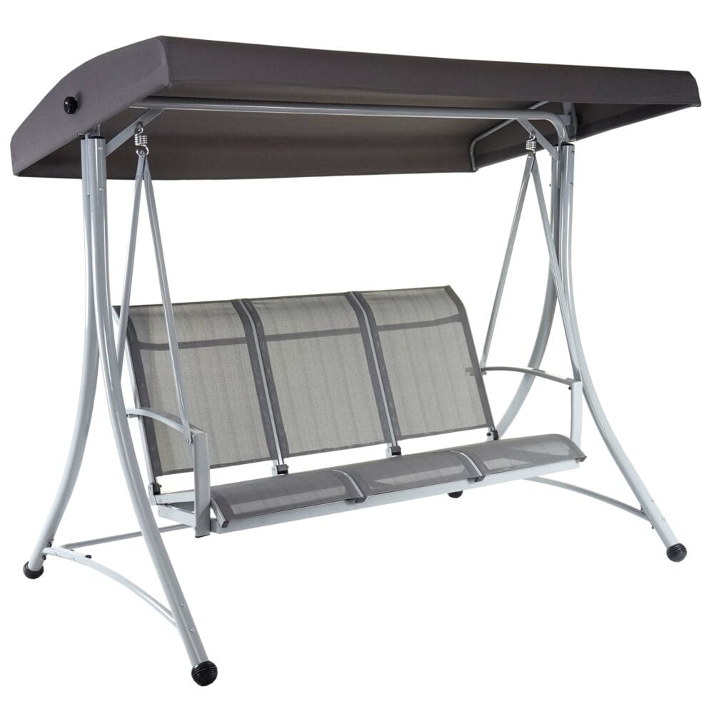 Hollywoodschaukel 3-Sitzer verstellbares Dach 216x196x130cm grau