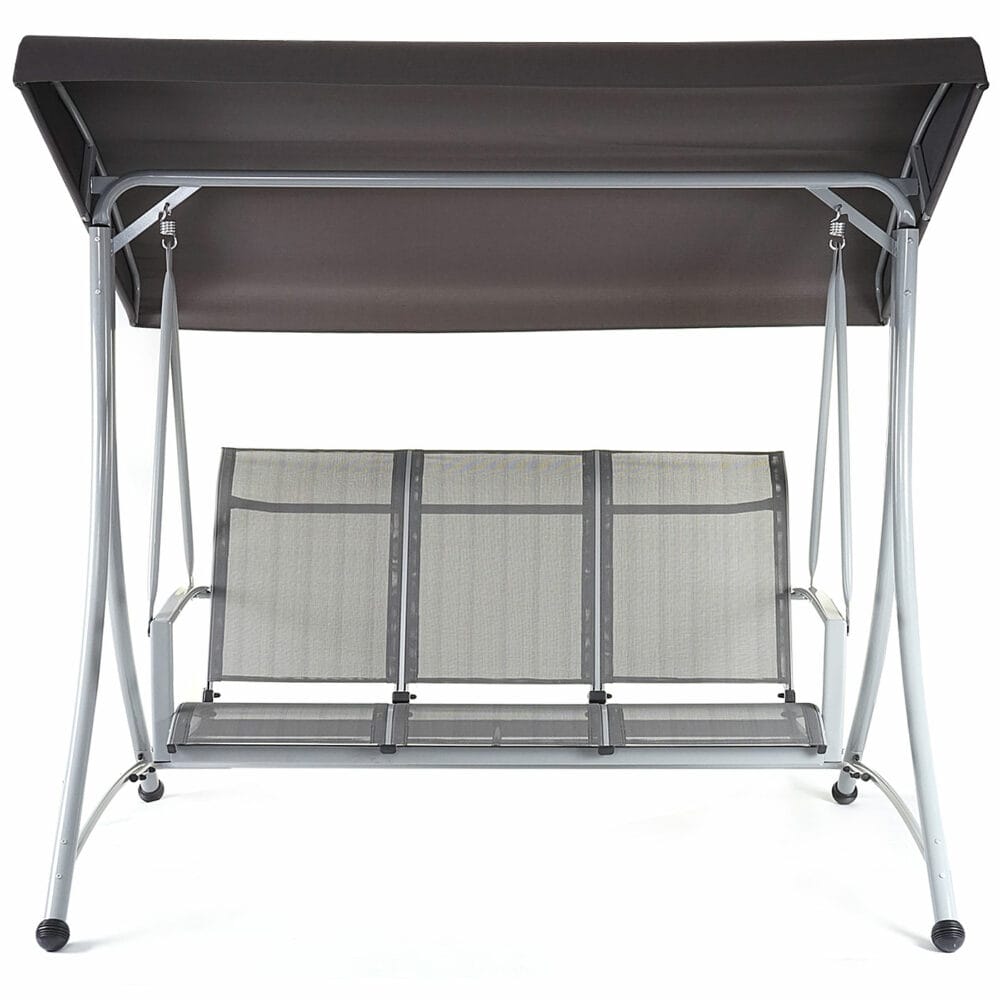 Hollywoodschaukel 3-Sitzer verstellbares Dach 216x196x130cm grau