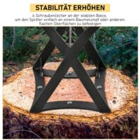 Robuster manueller Holzspalter aus Karbonstahl, perfekt für das Spalten von Holzscheiten zu Hause oder beim Camping.