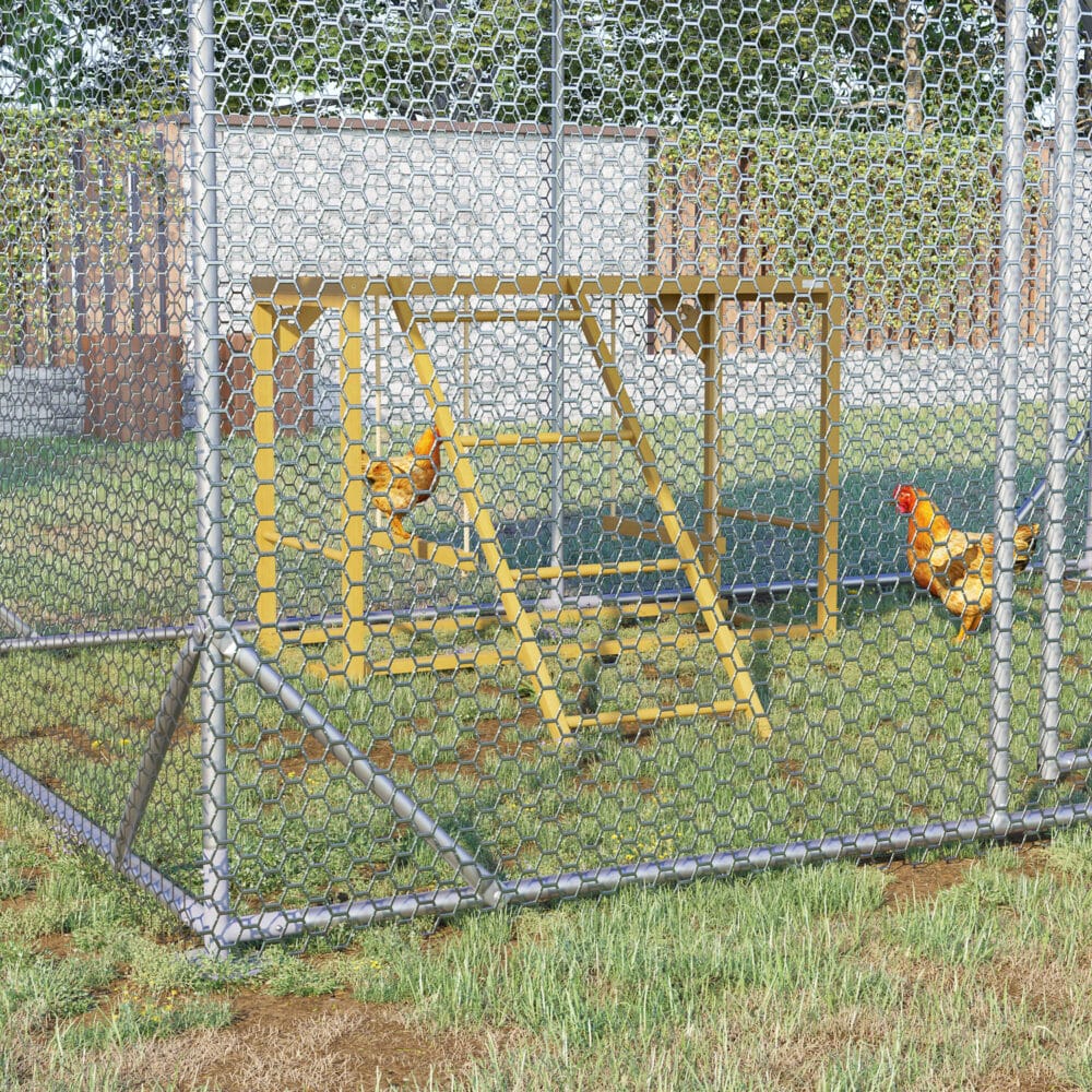Naturholz-Hühner-Spielgerüst mit Schaukeln & Leiter für 3-4 Hühner.