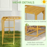 Naturholz-Hühner-Spielgerüst mit Schaukeln & Leiter für 3-4 Hühner.