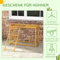 Naturholz-Hühner-Spielgerüst mit Schaukeln & Leiter für 3-4 Hühner.