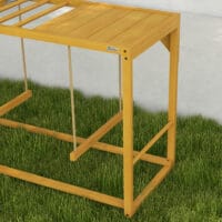 Naturholz-Hühner-Spielgerüst mit Schaukeln & Leiter für 3-4 Hühner.