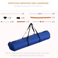 Weiss-gelbes 3-teiliges Hunde Agility Set mit Tragetasche, perfekt für mobiles Training und Spass mit Ihrem Hund.
