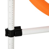 Weiss-gelbes 3-teiliges Hunde Agility Set mit Tragetasche, perfekt für mobiles Training und Spass mit Ihrem Hund.
