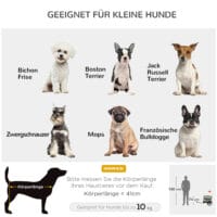 Grauer 3-in-1 Hundeanhänger mit Reflektoren, bis 10kg belastbar, als Anhänger, Jogger und Buggy nutzbar, ideal für kleine Hunde.