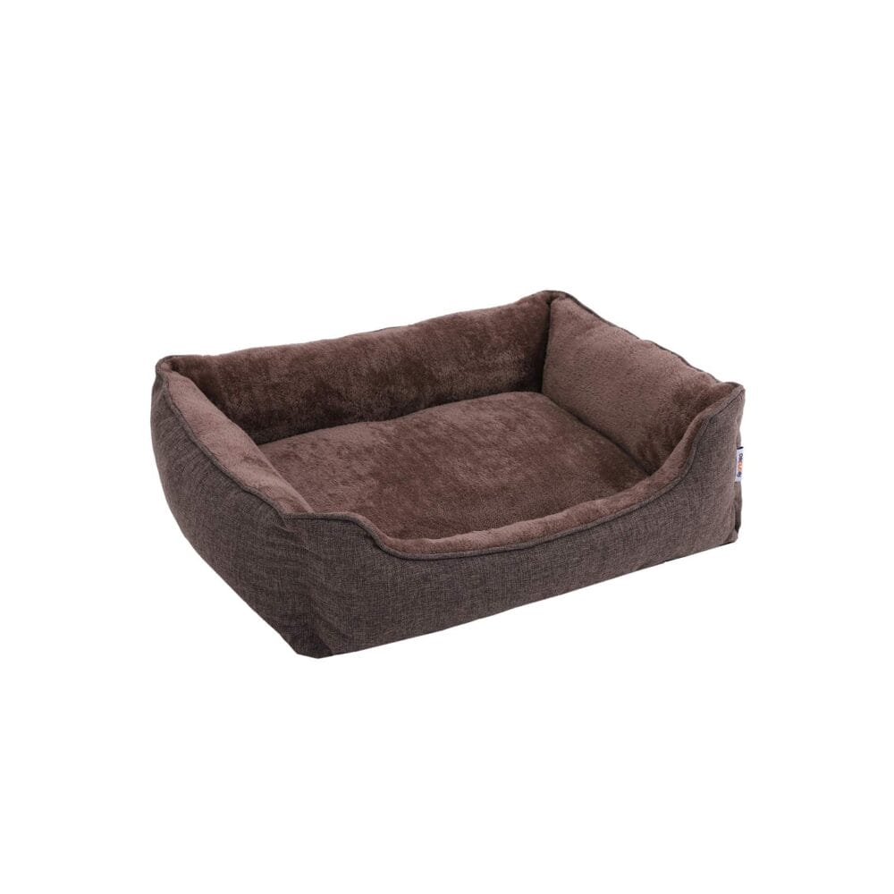 Pflegeleichtes Hundebett in Braun, waschbar, 90x75x25cm Stoffbezug
