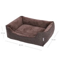 Pflegeleichtes Hundebett in Braun, waschbar, 90x75x25cm Stoffbezug