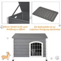 Hundehütte aus Holz 80 x 55 x 53,5 cm