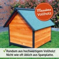 Hundehütte Balu Wetterfest mit Dachluke Grösse L