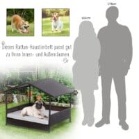 Hundehütte Hundehaus aus Rattan mit Kissen