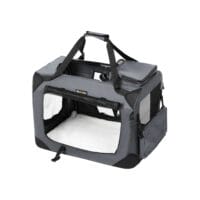 Faltbare leichte Hundetransportbox in Grau, 70x52x52cm Stoff