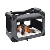 Faltbare leichte Hundetransportbox in Grau, 70x52x52cm Stoff