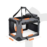 Faltbare leichte Hundetransportbox in Grau, 70x52x52cm Stoff