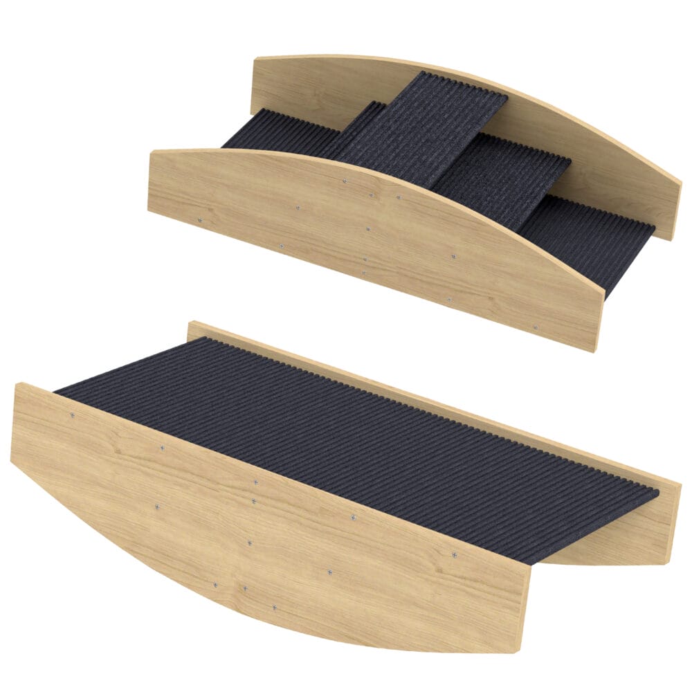 Naturholz Hundewippe, auch als Agility-Rampe nutzbar, 2-in-1 Design für Hunde bis 15kg, fördert Balance und Selbstvertrauen.