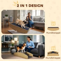 Naturholz Hundewippe, auch als Agility-Rampe nutzbar, 2-in-1 Design für Hunde bis 15kg, fördert Balance und Selbstvertrauen.